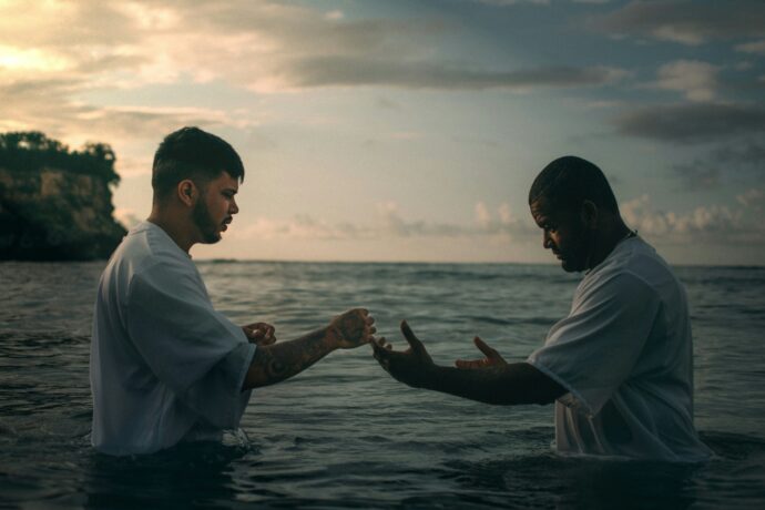 man getting baptized